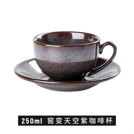 Taza de café pequeña y lujosa flor europea, platillos de vidrio conciso para el hogar, taza de café de cerámica, té negro, 250ml: D-1PC