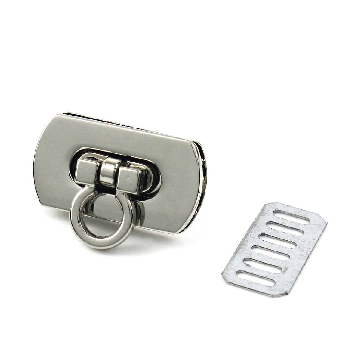1 stk metal foldelås skubbe lås lås lille taske bagage pung læder håndværk lukning diy hardware tilbehør: Sølv