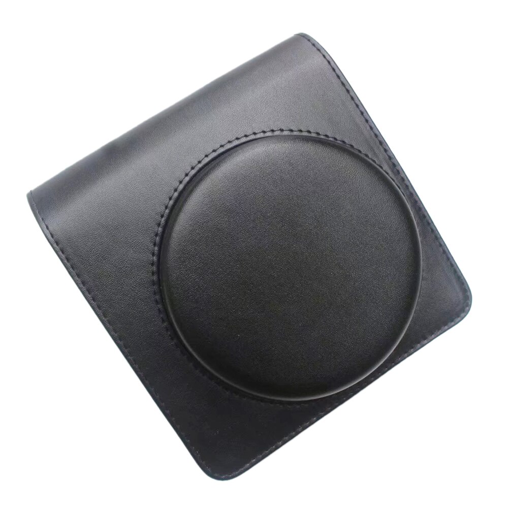 For fujifilm instax square  sq1 kameraveske 5 farger vintage pu lærveske skulderrem veske bære deksel beskyttelse: Svart