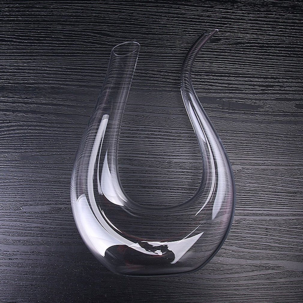 U-Shaped Hand-flown Glass Red Wine Decanter Aerator Liquor Dispenser Pourerevel Spout Crystal Caraffe Bar Glass Holder: Default Title