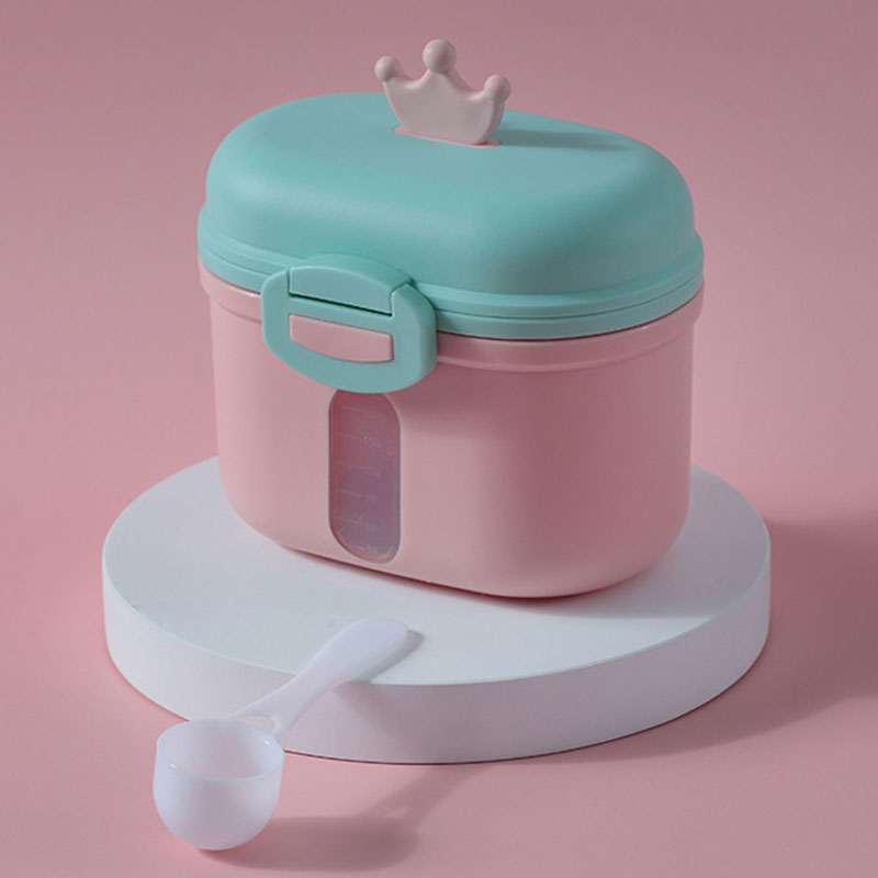 Portable Baby Food Storage Box BPA Free Formula Dispenser Cartoon Infant Milk Powder Box Toddler Snacks Cup Container: Pink 240ml
