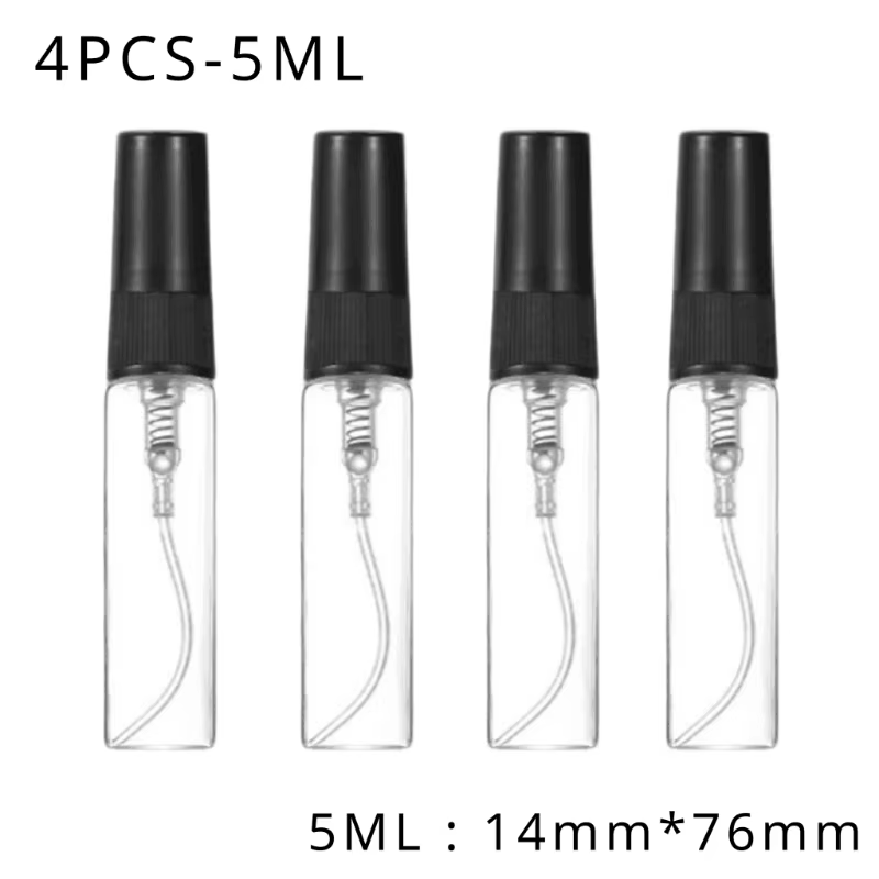 1/2/4szt. 2ml 3ml 5ml 10ml mini przenośne butelki Puste pojemniki Butelki na perfumy rozpylać robić wielokrotnego napełniania Próbki kosmetyczne Szkło: czarny