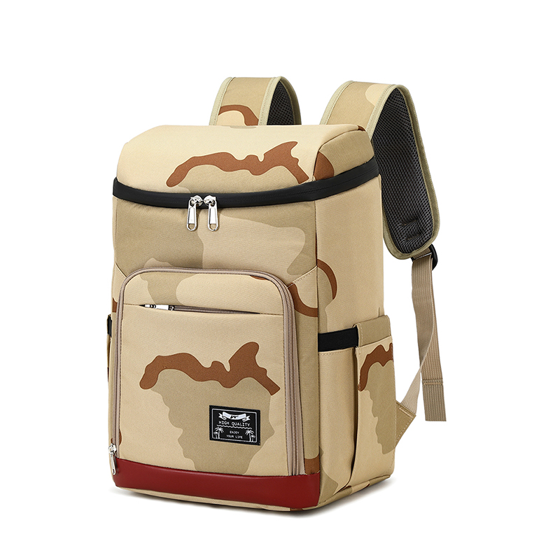 Thermal Backpack Thicken Waterproof Large Thermo Bag Refrigerator Fresh Keeping Thermal Insulated Bag Suitable Picnic Cooler Ba: Camouflage Khaki / 31X21X43CM