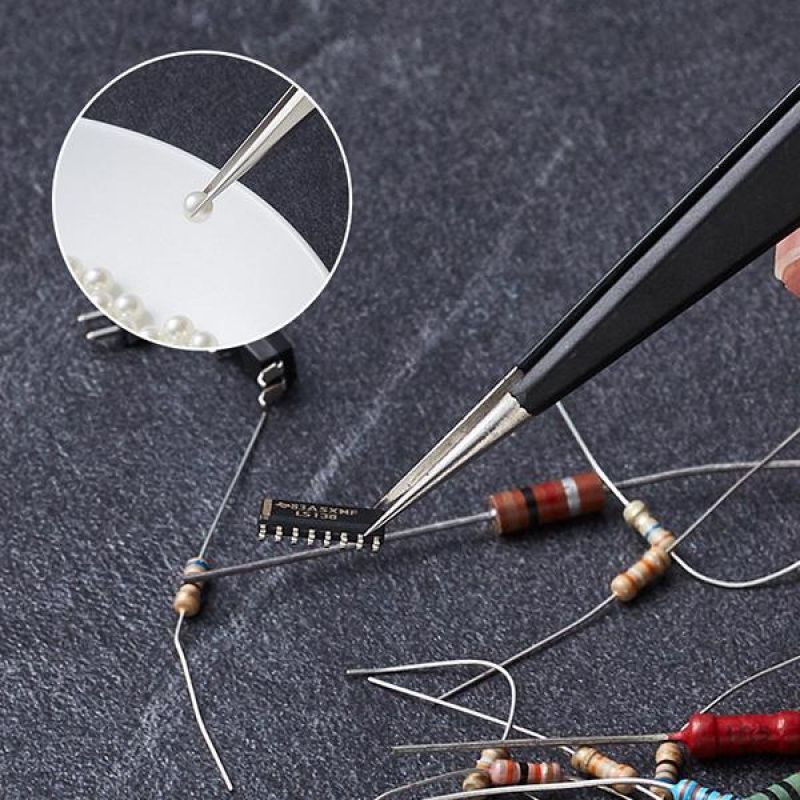 10 stuks precisiepincetten van roestvrij staal, set van roestvrijstalen pincetten