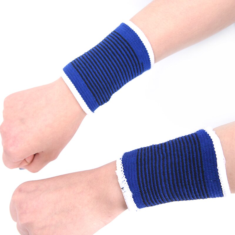 1Pair Fibra di Cotone Morbido Fasce di Polso Sweatbands Sport Supporto per polso Brace Wrap Sudore Wristband Tennis Squash Badminton Gym: Di Colore Giallo chiaro