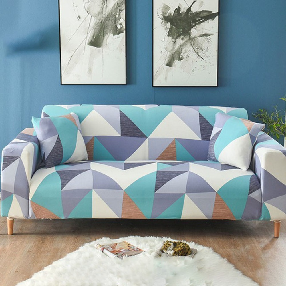 Household Elastic Printed Sofa Cover Antidirty Dust-proof Couch Cover Non-slip Full Coverage Sofa Protector Living Room: green