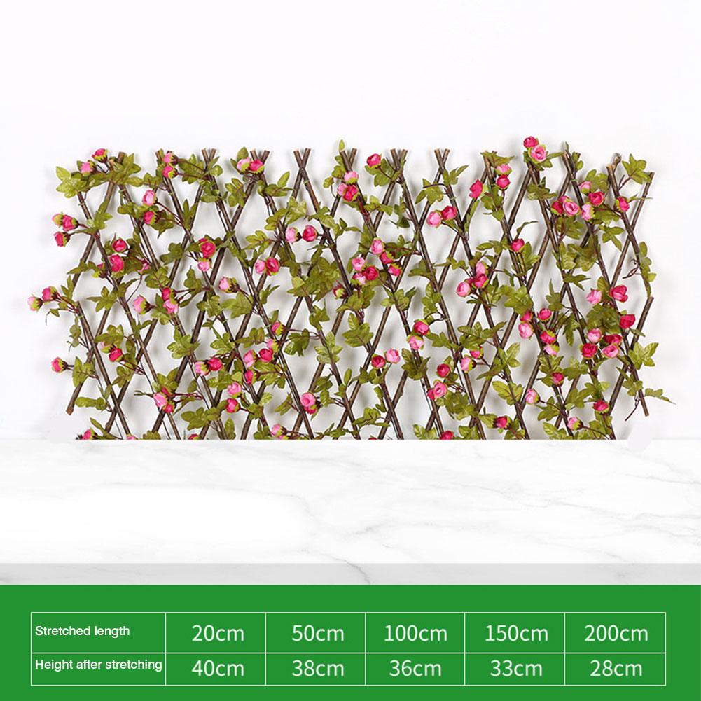 Expandable Faux Privacy Fence Expanding Trellis Fence Retractable Fence Artificial Garden Plant Fence: Small dark pink