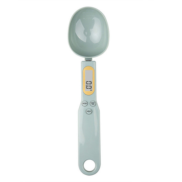 Báscula Digital de cocina, Mini cuchara, báscula electrónica LCD para alimentos, herramienta de cocina de medición de peso de 0,1-500g para hornear café con leche: Azul