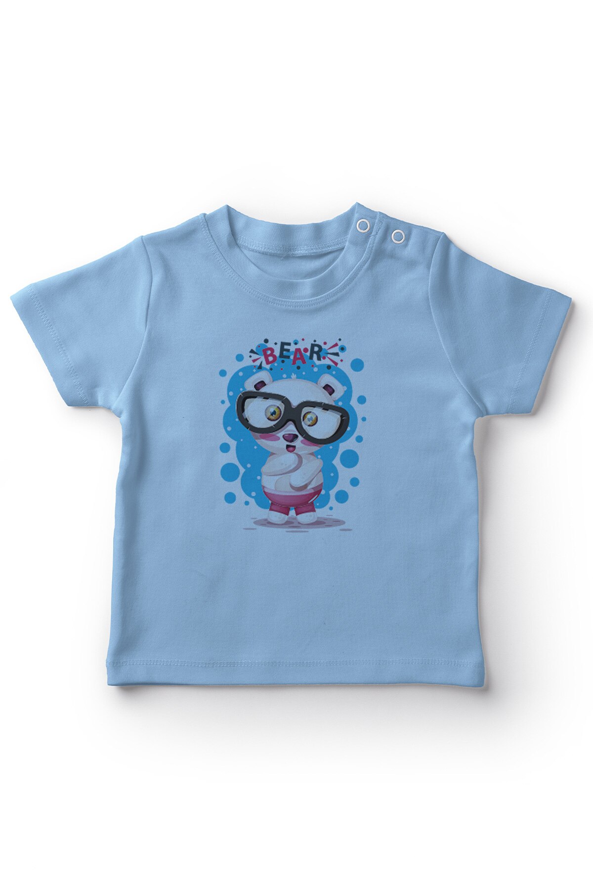 Angemiel baby brilbeer baby jongen t-shirt blauw