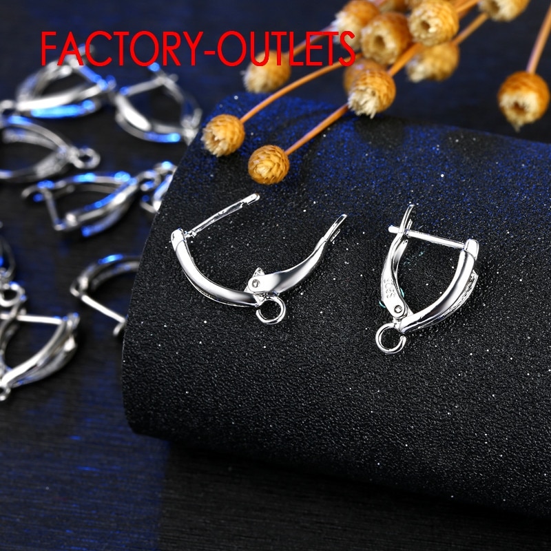 925 Sterling Silver Earrings Findings For Home Made DIY Jewelry Parts Price for Single pair Silver Simple