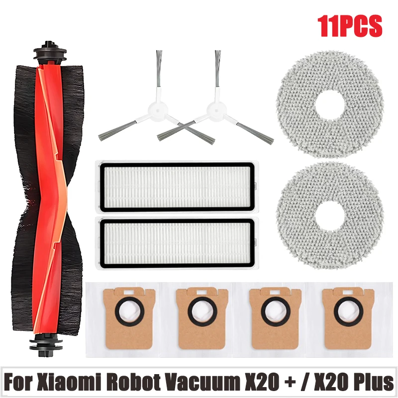 For Xiaomi Robot Vacuum X20 + / X20 Plus Parts Main Side Brush Hepa Filter Mop Cloth Dust Bag Replacement Accessories: MULTI