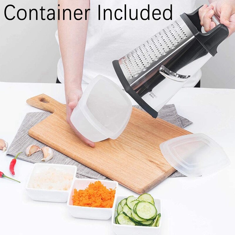 4-Sided Stainless Steel Box Grater with Storage Container, Grater for Parmesan Cheese, Ginger Ect
