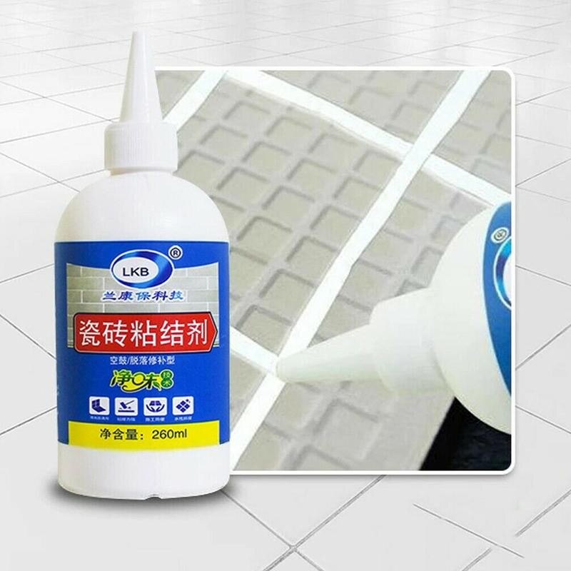 Adesivo per piastrelle 260ml colla per colla per riparazione piastrelle per uso domestico colla per colla per piastrelle resistente facile da incollare adesivo per riparazione sciolto