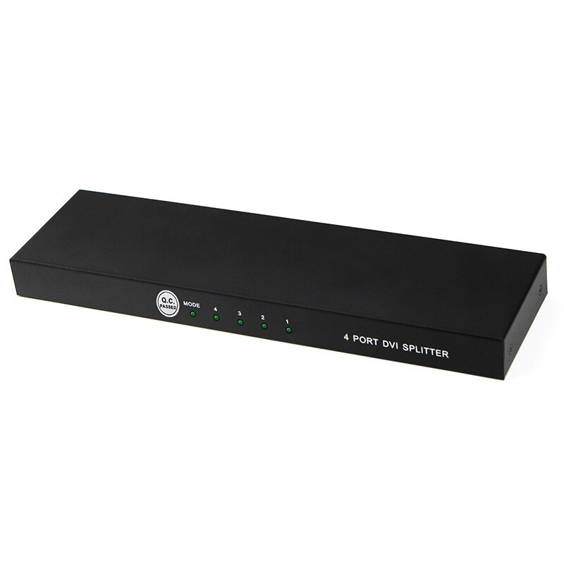 DVI Splitter 1x4 1 In 4 Out DVI Switcher Video Splitter HD 1080P With Power Adapter HDMI Cable