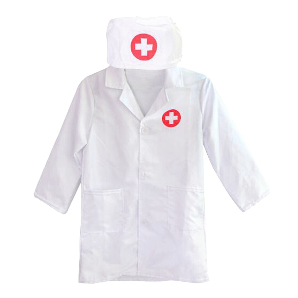 Børn lab uniform videnskabsmand læge sygeplejerske rollespil kostume cosplay: Hvid