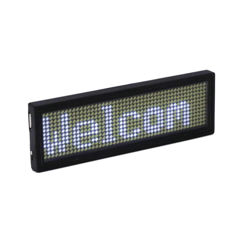 Bluetooth programmable RGB LED name badge rechargeable mini scrolling LED moving sign DIY editable 1248 dots LED name tag: White LED