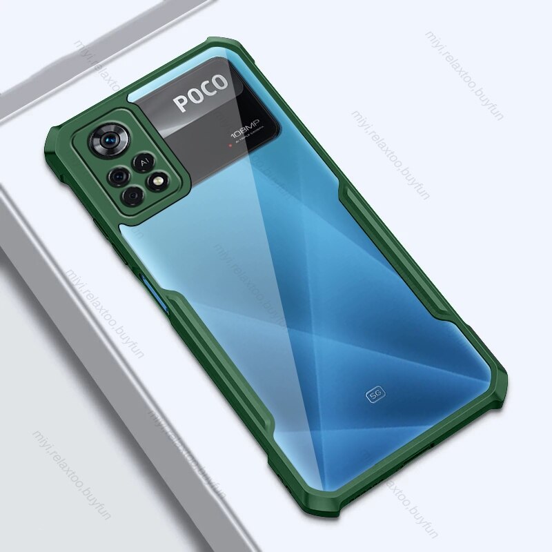 Para poco x4 pro caso resistente acrílico macio tpu quadro proteger funda poco pouco x4pro x 4 pro 5g nfc nfs à prova de choque coque: For Poco X4 Pro 5G / Green-04