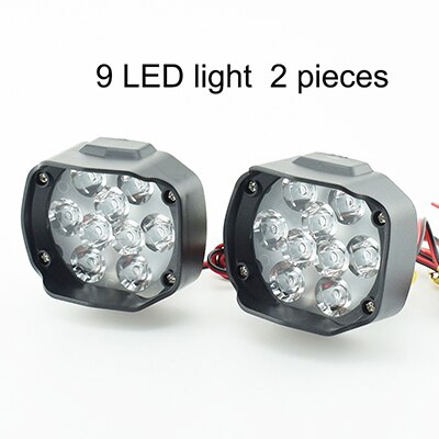 1 pair Motorcycle LED Headlight Scooter auxiliary Spotlight Headlamp 12V 24V 6500K Moto Fog lights Motorbike Spot Head Lamp DRL: Red