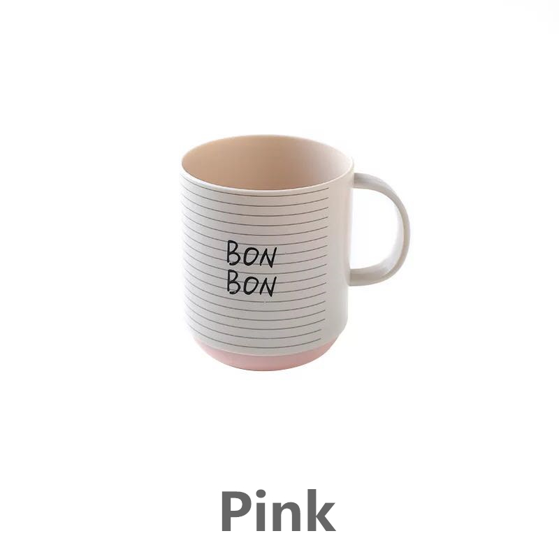1 Uds. Tazas de agua circulares gruesas y creativas respetuosas con el medio ambiente soporte de cepillo de dientes taza de enjuague de los dientes taza de baño: Pink