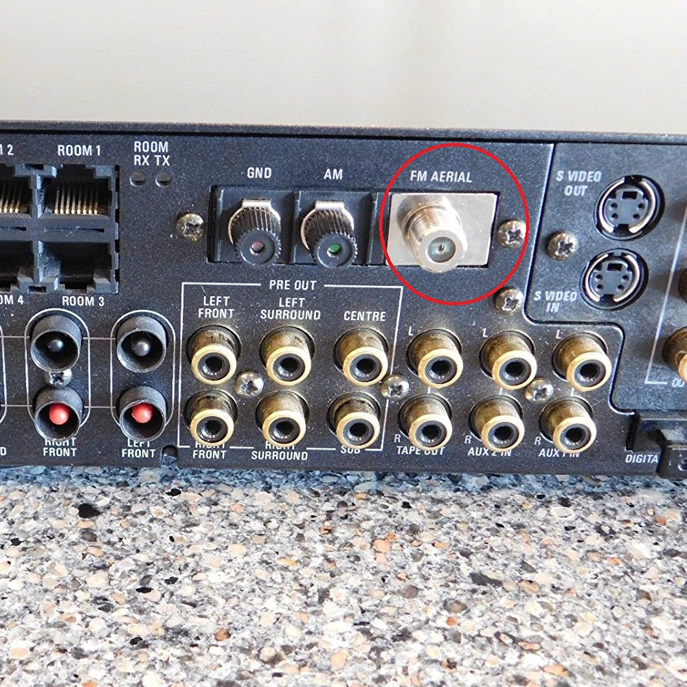 Eightwood FM Antenna 75Ohm UNBAL F Plug Male Connector for JVC Sherwood FM Radio/Hi-Fi/DAB/ TV Natural Sound Stereo Receiver