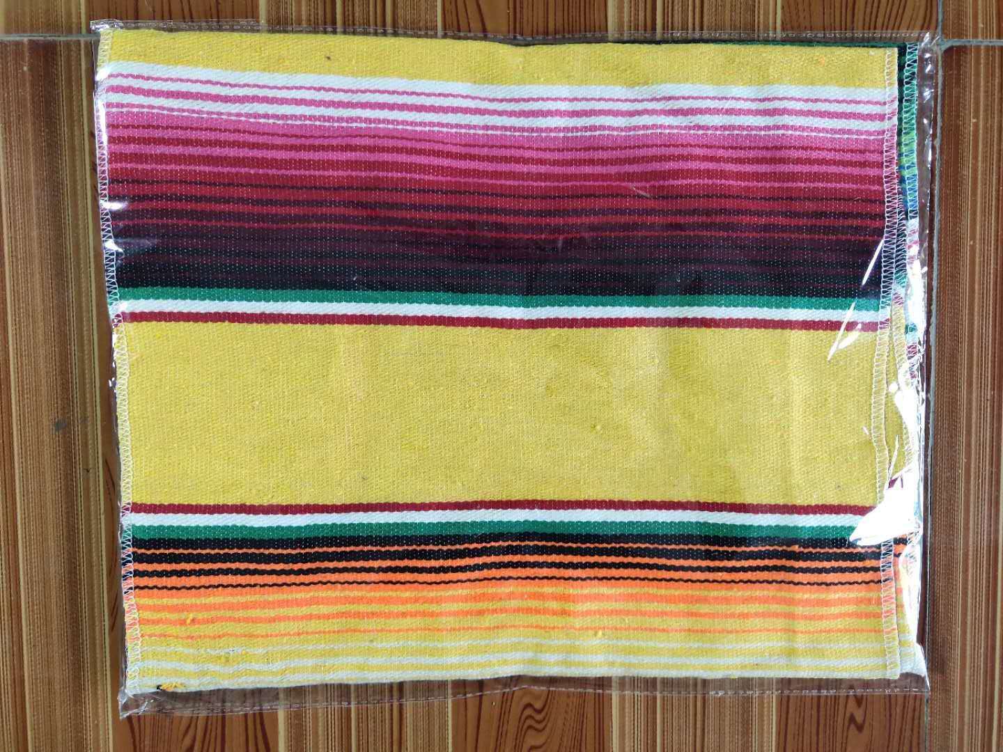Regenbogen Tabelle Läufer Streifen Tabelle Läufer mit Quaste Mexikaner Tischdecke Pro Hochzeit Party Baumwolle Tischdecke Flagge 35x213cm: 150x180cm / Gelb