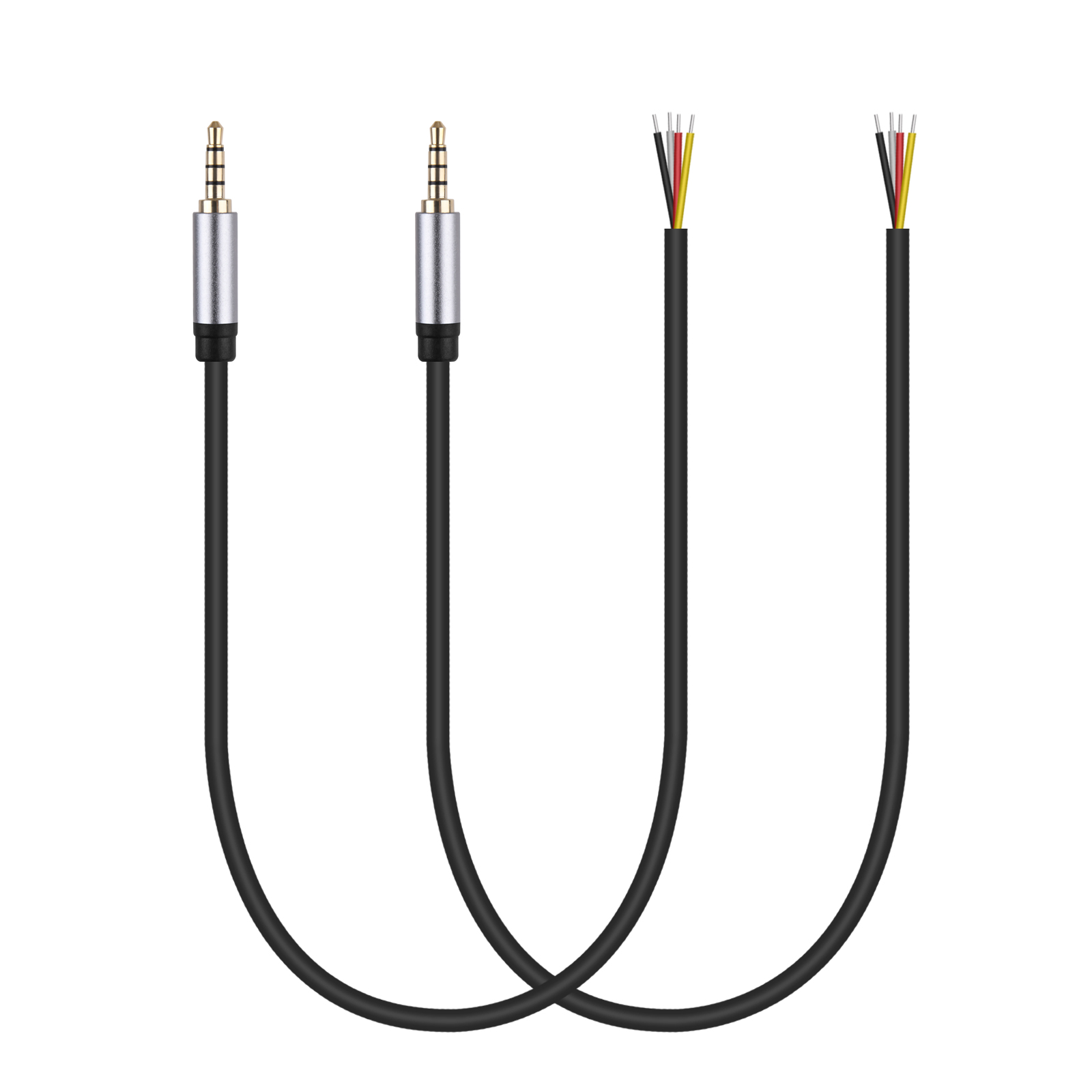 Zamienna wtyczka męska 3,5 mm na goły przewód z otwartym końcem TRRS 4-biegunowy kabel audio z wtyczką stereo 1/8" do naprawy mikrofonu zestawu słuchawkowego