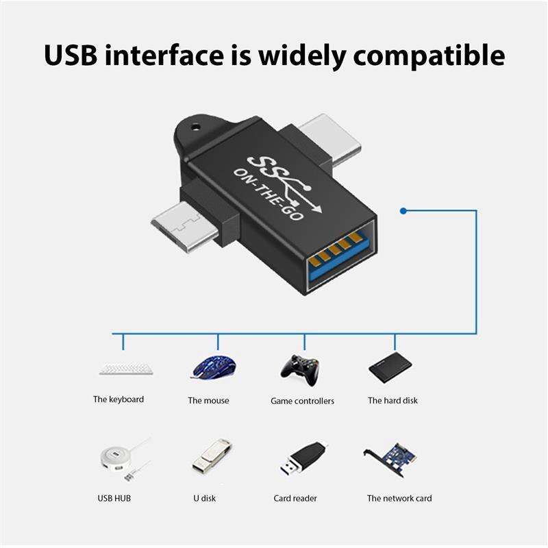 Usb C Naar Usb 3.0 Otg Converter Usb 2 In 1 Type C Micro-Otg Adapter