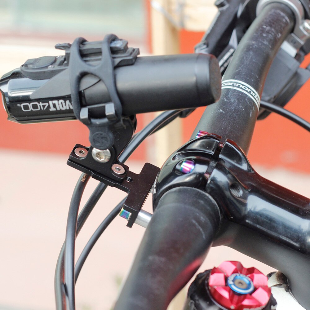 Soporte de luz delantera para bicicleta soporte de luz Universal para Go pro Hero Cámara deportiva Luz de ciclismo