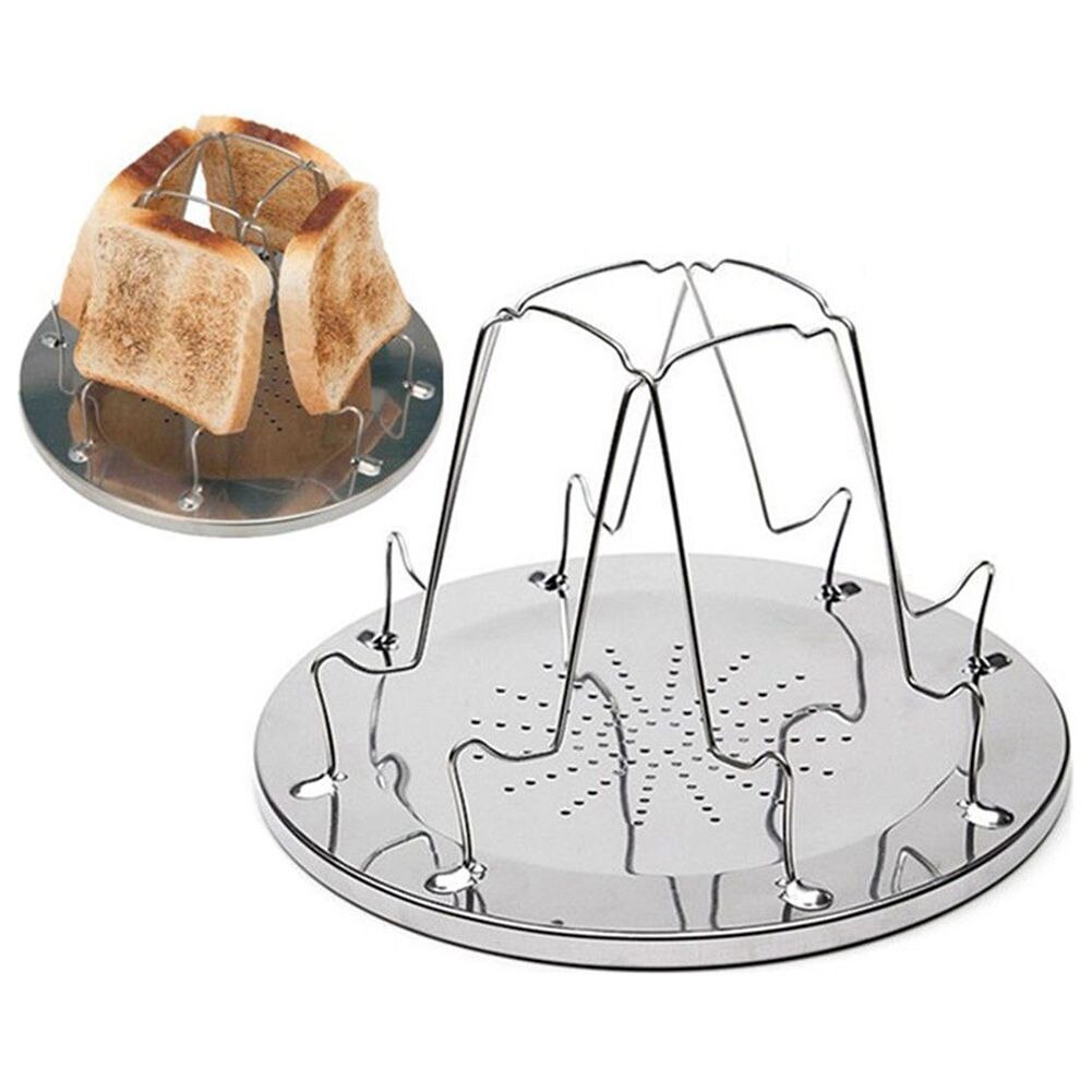 Eas -4 skiva campingbröd toastbricka gasspis spis grill grill brödrost