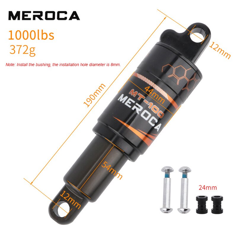 1Pcs Bicycle Air Rear Shock MTB Hydraulic Spring Shock Absorber Electric Vehicle Snowmobile Mountain Downhill Bike Absorber: 190mmx1000lbs