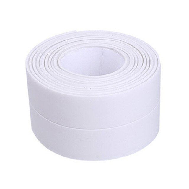 Badrum dusch handfat bad tätning band tejp pvc självhäftande vattentät vägg klistermärke för badrum kök: 3.8cm / Vit