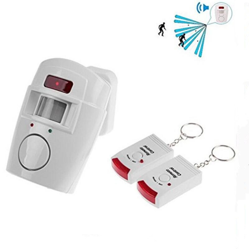 Mini alarma con control remoto inalámbrico, Detector de Sensor de movimiento infrarrojo IR, sirena fuerte de 105dB, para seguridad del hogar, antirrobo