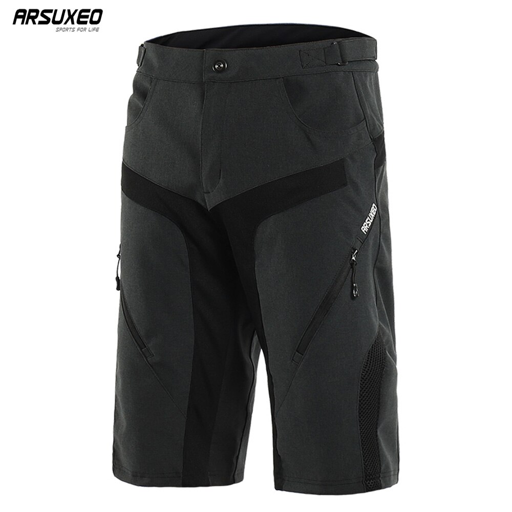 Arsuxeo short de cyclisme pour homme, résistant à l'usure, pour sports de plein air, descente, vtt, vélo de montagne, résistant à l'eau, réfléchissant 1802