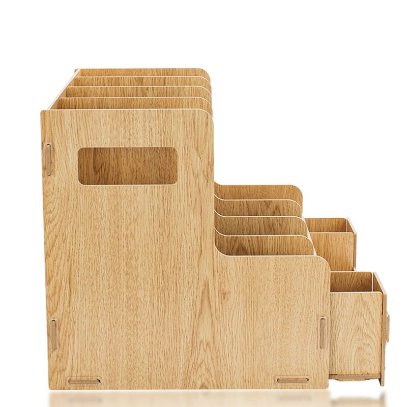 DELI Wooden File Tray Fiber for Desk Accessories and Organizer Perfect Display Storage Office and School Supplies