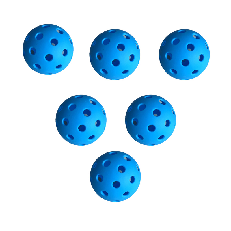 6 uds Pickleball 40 agujeros 74mm pelotas de Pickleball coloridas para exteriores pelota de paleta de entrenamiento y competición duradera para práctica de competición: Gris claro