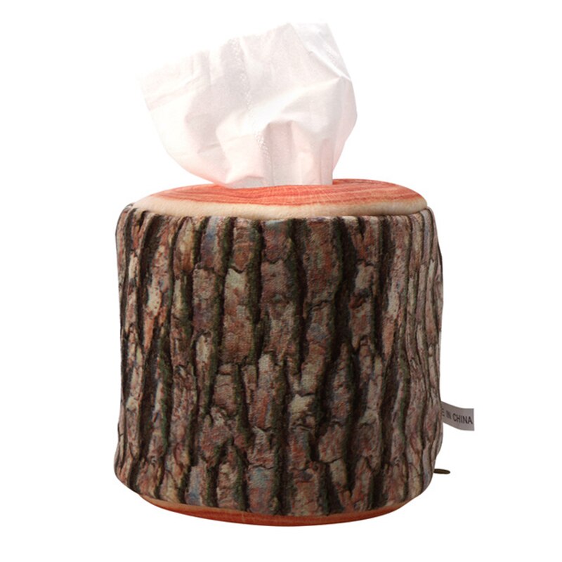 Tissue Boxes Napkin Tissue Box Imitation Tree Bark Storage Holder Case Paper Cover House Tissue Boxes Kitchen Storage Tool