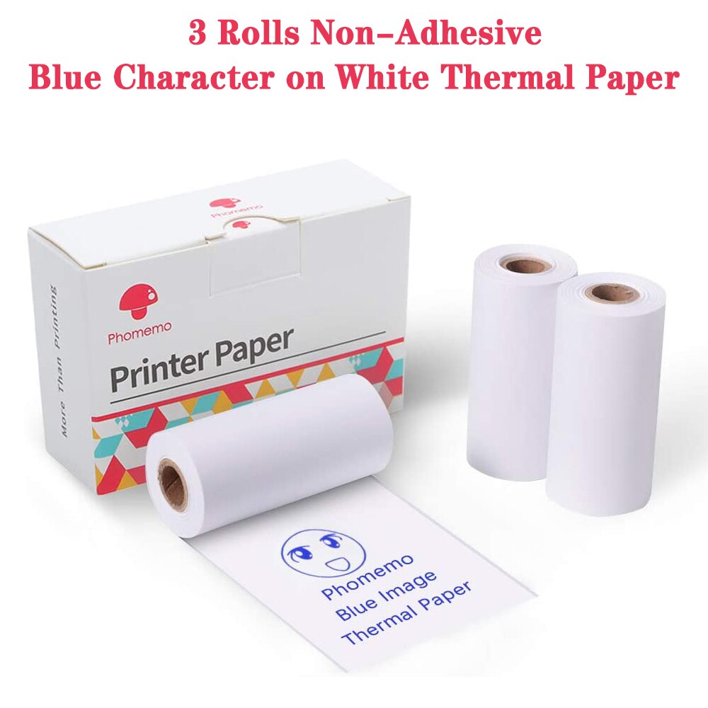 Papier autocollant Phomemo® pour imprimante photo/mini Printer de poche - 3  rouleaux