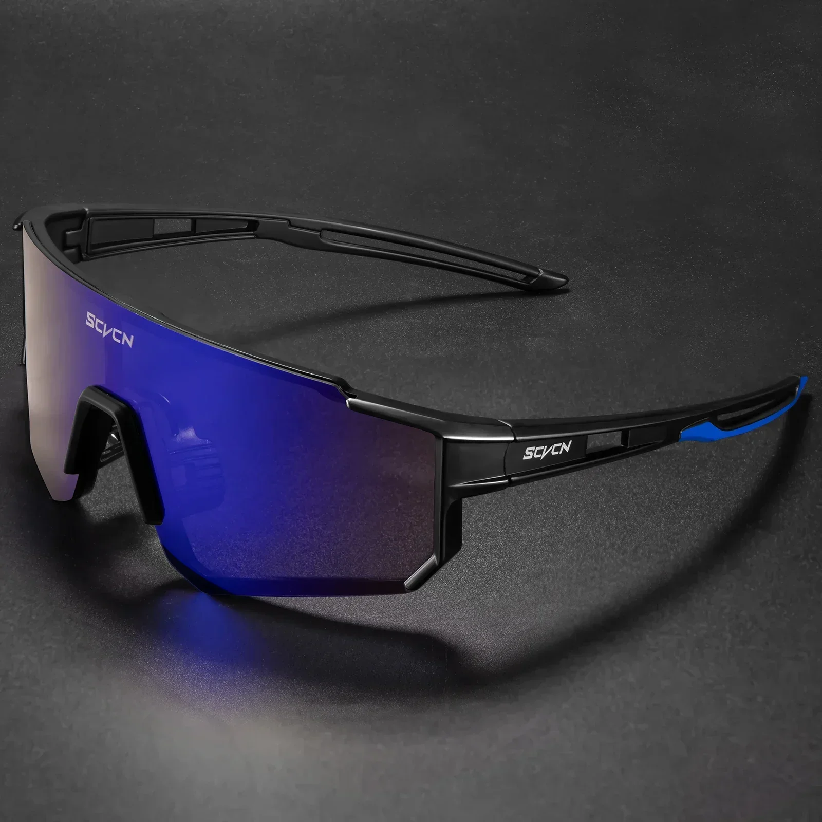 SCVCN Cycling Glasses UV400 Outdoor Sports Sunglasses Men MTB Cycling Glasses Women Road Bike Sunglasses Running Goggles: black