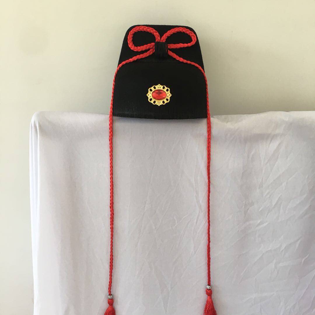Sombreros de oficial de la Dynasty Han negra, sombrero antiguo chino para adultos y niños, gorros Retro de la Dynasty Song en China