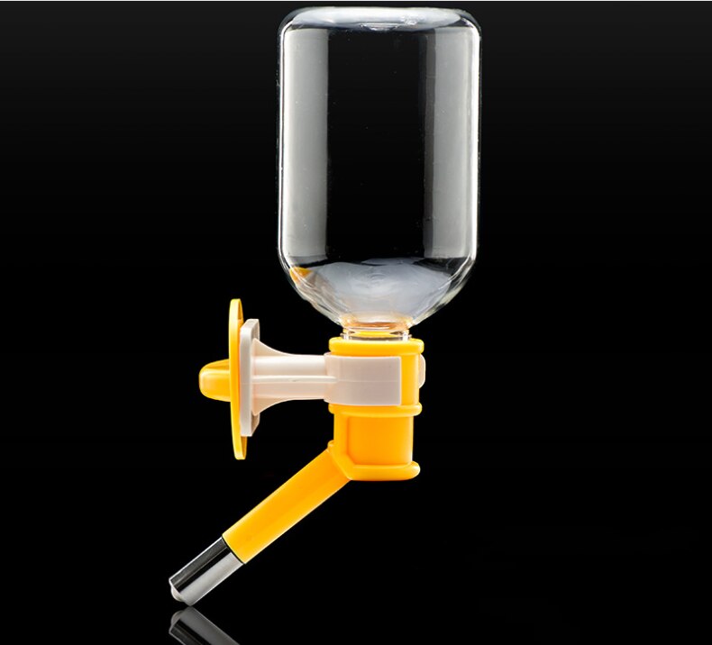 250/500ML No Drip Dog Water Bottle Best Animals Wire Cage Dispenser Waterer Leak-Proof Nozzle Pets Crate Drinker Bunny Rabbits: Yellow / 250ML