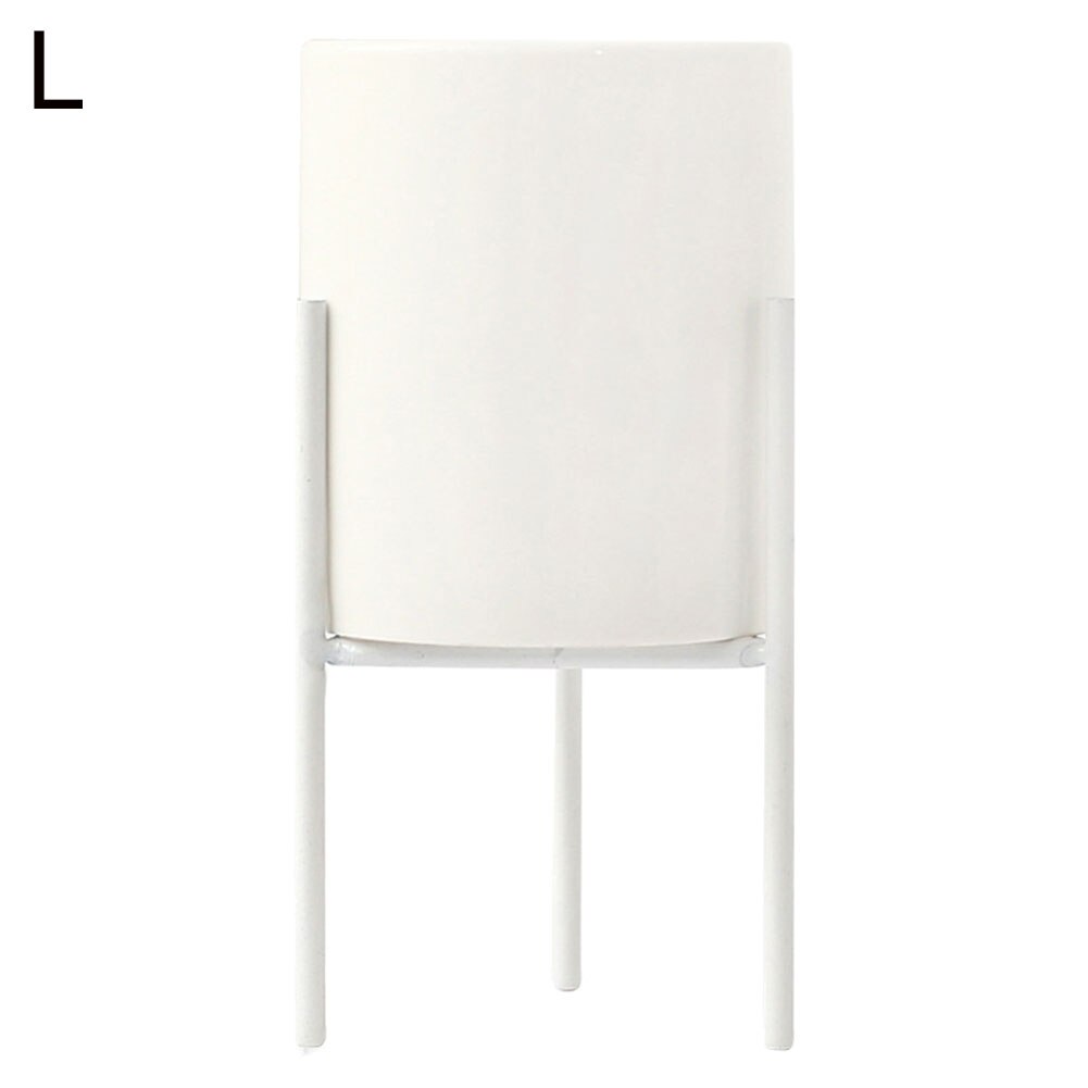 Home Garden Metal Rack Bracket Ceramic Flower Pot Holder Plant Container Planter: White L