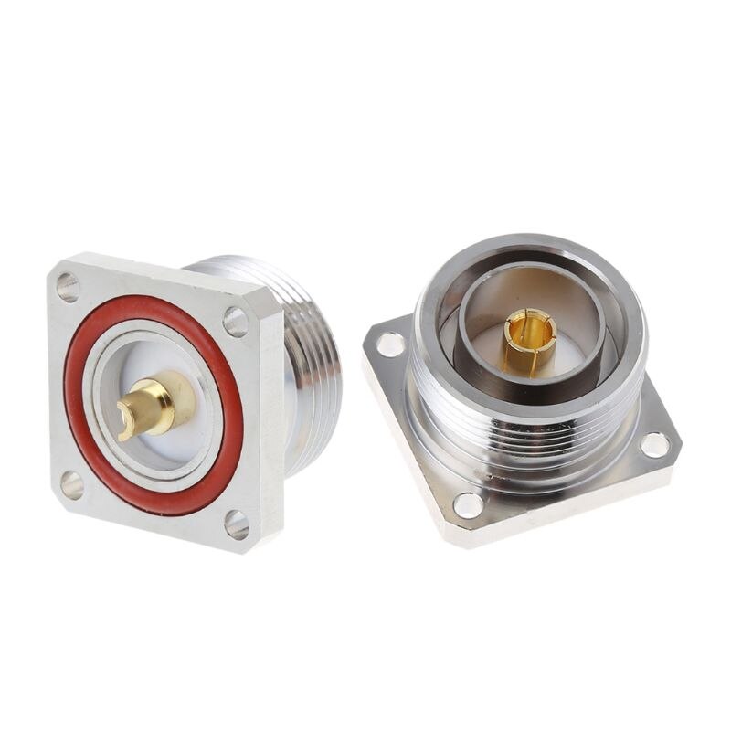 L29 7/16 Din Female Jack Center Connector With 4 Holes Flange Deck Solder Cup RF Coax Adapter