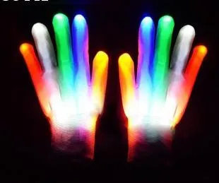 Luvas de led neon guantes brilhantes festa de halloween luz adereços luminosos piscando crânio luvas palco traje suprimentos