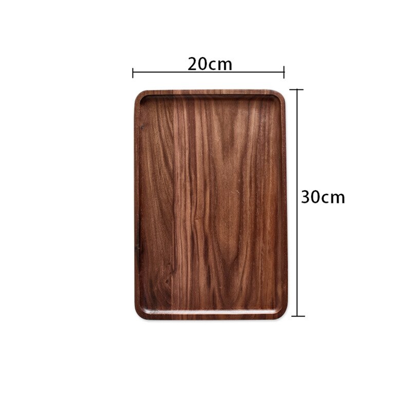 Black Walnut Rectangle Wood Pan Plate Fruit Dishes Saucer Tea Tray Dessert Dinner Bread Wood Plates