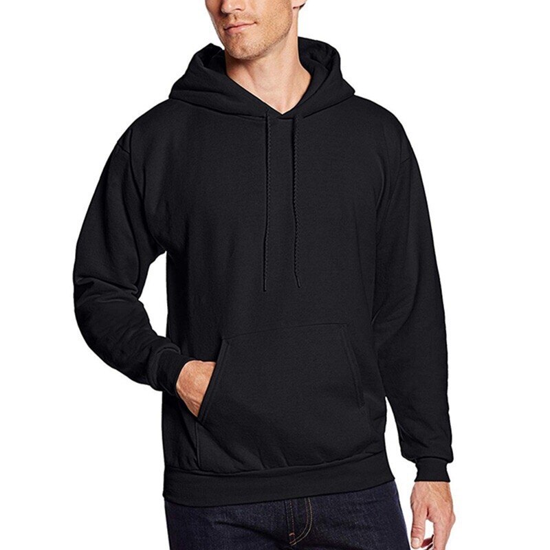 Mannen Katoen Mode Hoodie Sport Training Hoodie Trui: Black