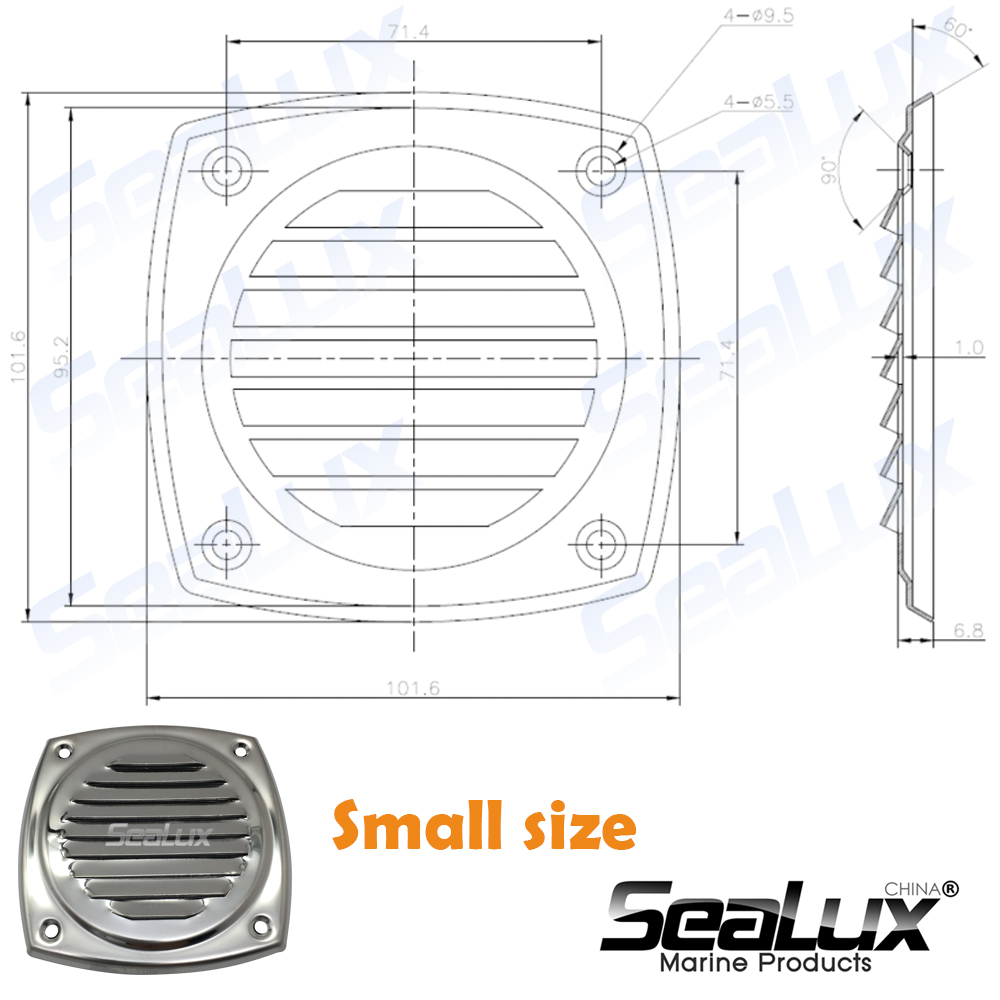 Sealux Marine Stainless Steel 304 Thru vent Stamped vent for Yacht Boat Marine Accessory Hardware