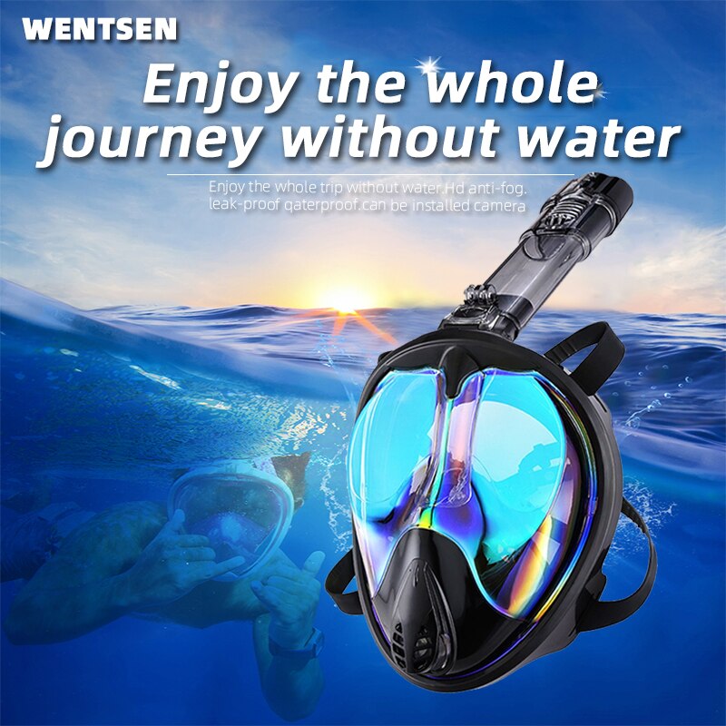 Coated anti fog snorkeling mask Full Face Mask Dry Style swimming goggles Diving Equipment Silicone Diving Accessor