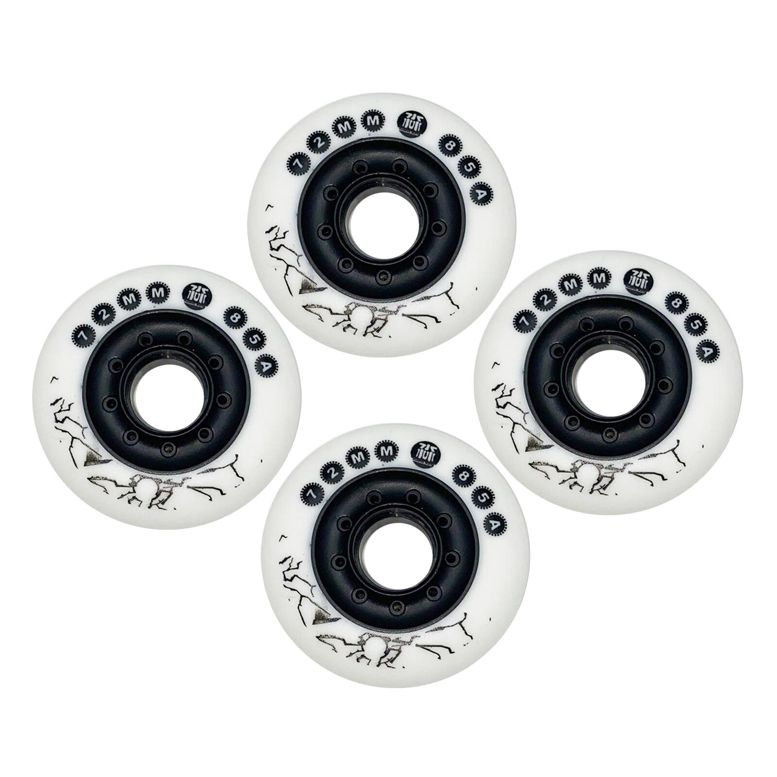 Rueda de patines en línea para interior/exterior, resistente al desgaste, 85A, repuesto: White 72mm