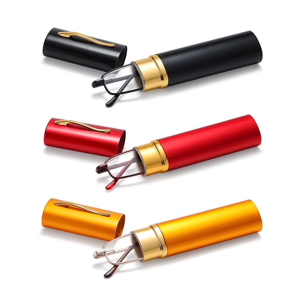 Slim Anti-blue Light Reading Glasses with Tube Case Lightweight Readers Glasses for Men Women Mini Compact Eyewear