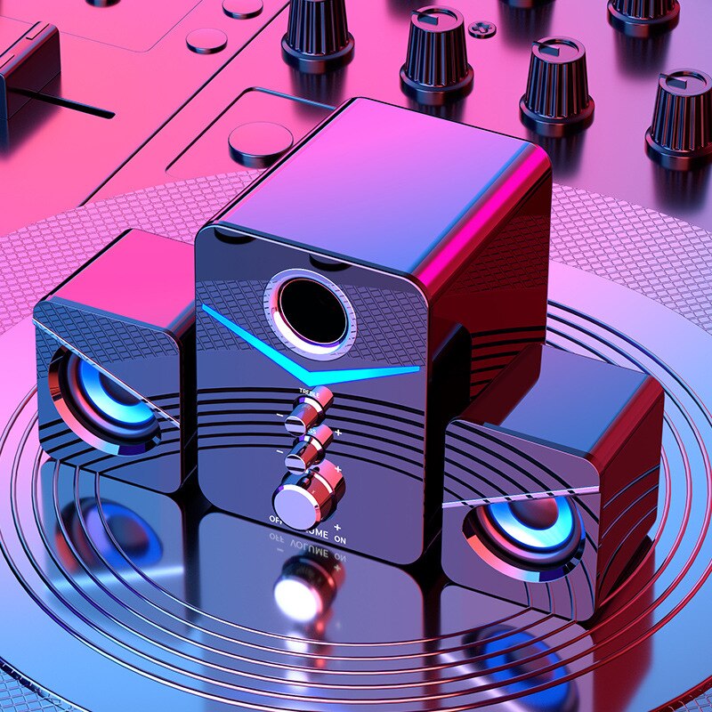 Music Speaker Wireless Multimedia Speaker with Subwoofer 2.1 for Desktop PC Computer